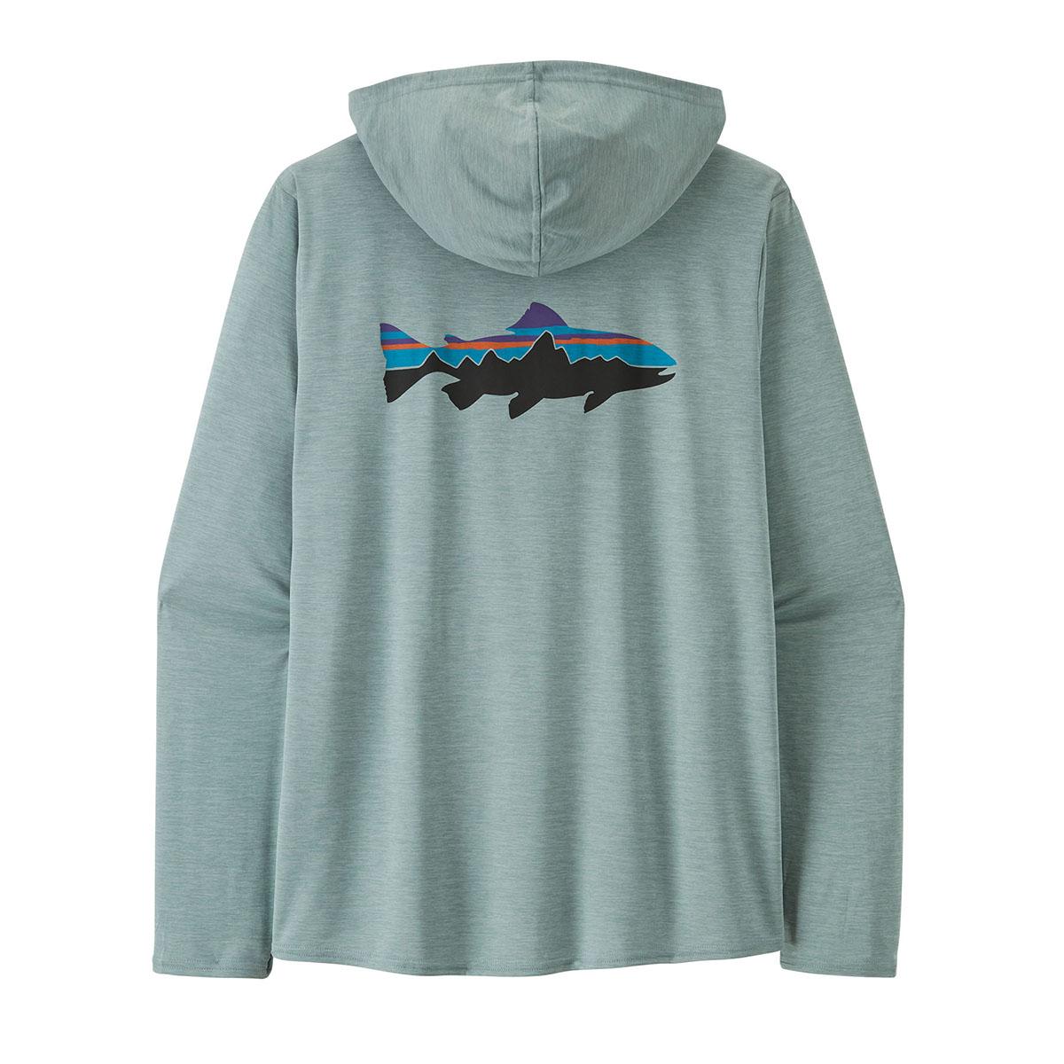 Patagonia Cap Cool Daily Graphic Hoody Men's in Fitz Roy Trout Thermal Blue XDye